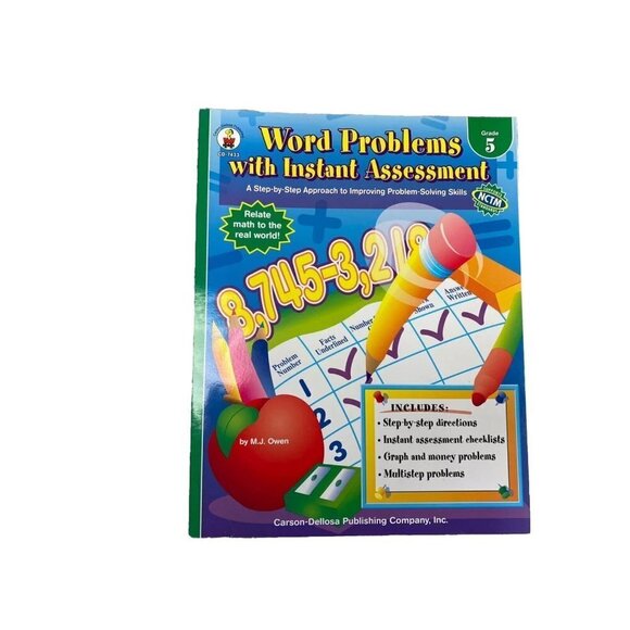Word Problems with Instant Assessment Teacher Resource Grade 5 NCTM Workbook - Picture 1 of 1